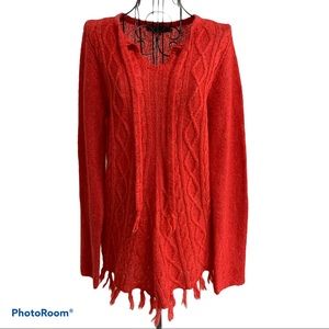 PrAna Shelby Fringe Tassel Poncho Long Sleeve Top